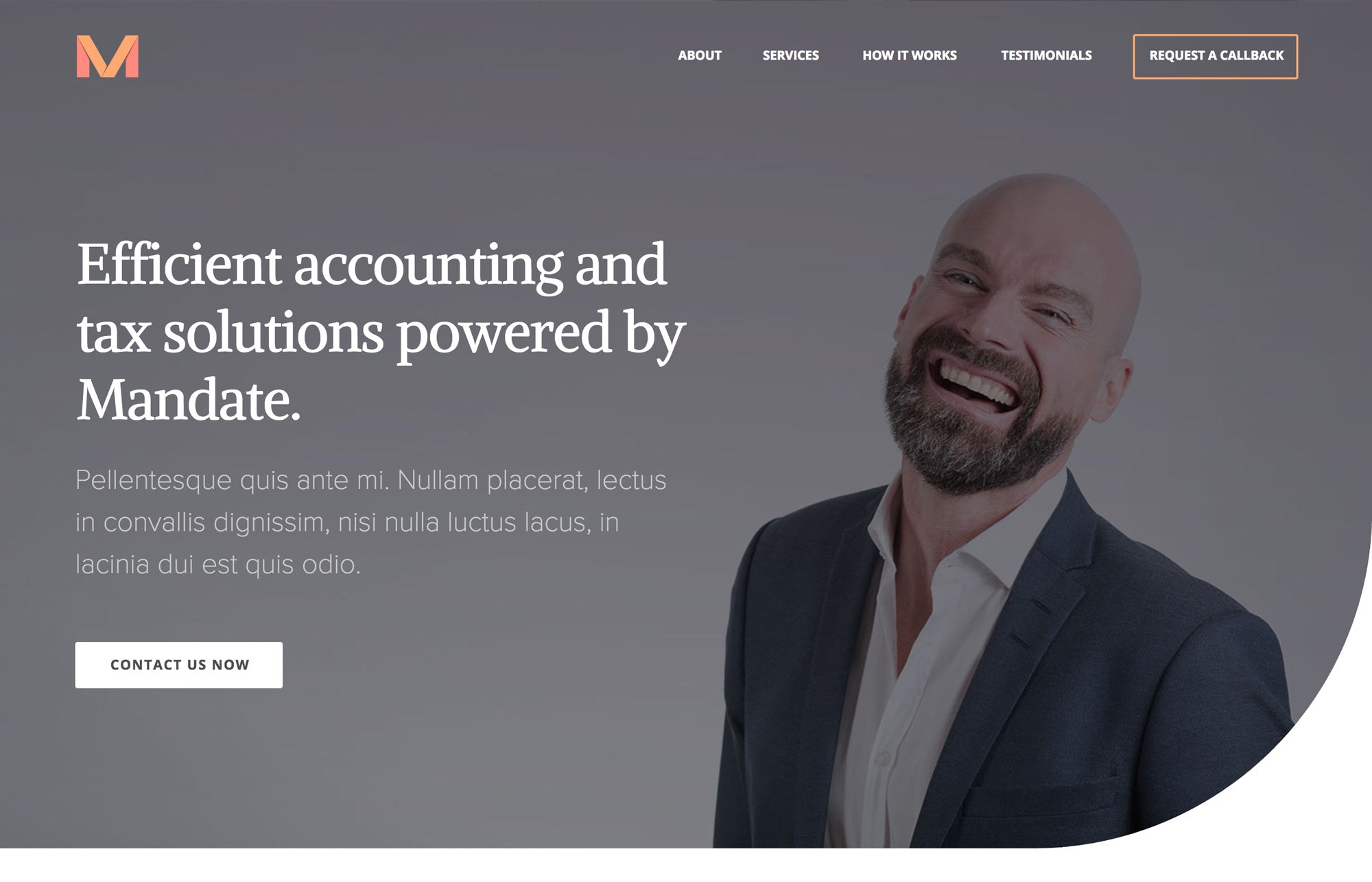 Mandate - A classic single page site great for newer Muse users